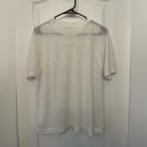 Lululemon, short sleeve shirt, white, size 6